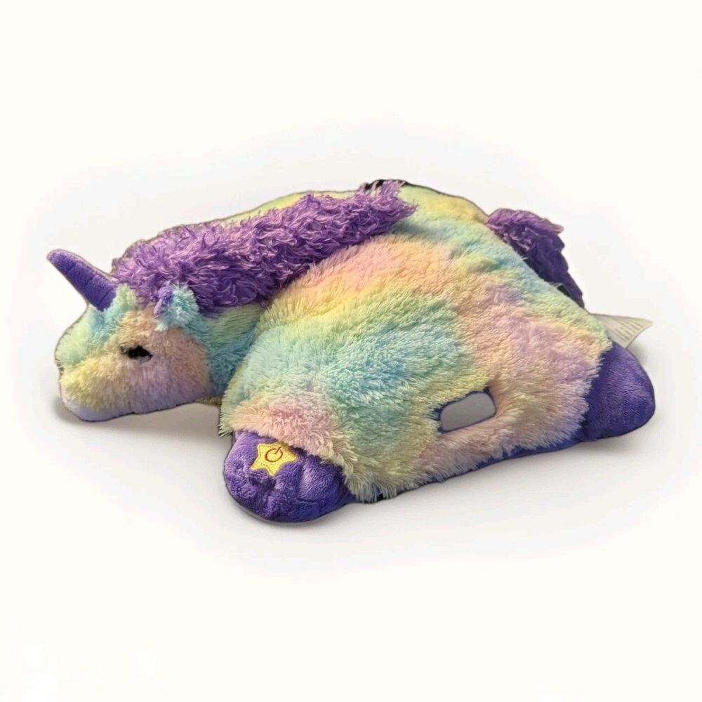 Pillow Pets Glow Pets Light Up Night Light 14" Rainbow Stuffed Plush Unicorn